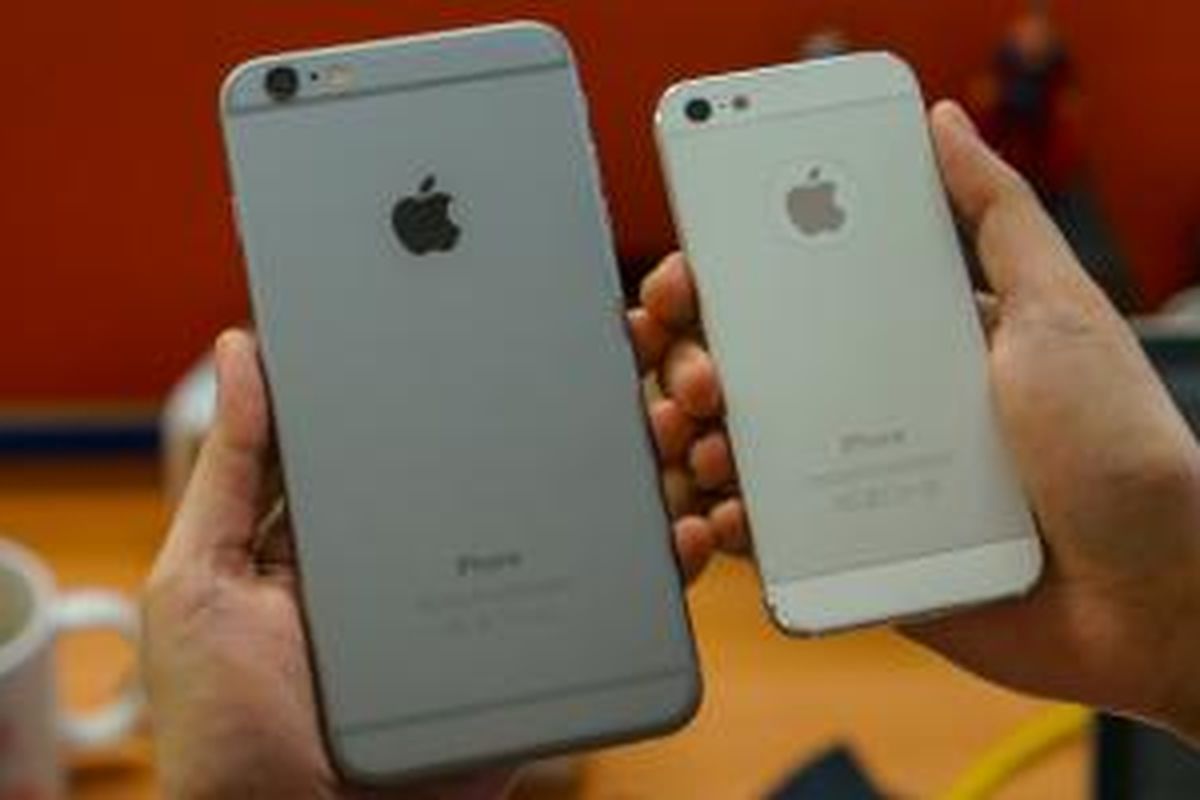 Dilihat dari belakang, iPhone 6 Plus terlihat seperti iPhone lawas yang melar. Ukuran logo buah Apel pada iPhone 6 Plus tetap sama dengan logo serupa pada model ponsel terdahulu, meski ukuran smartphone secara keseluruhan jauh bertambah.