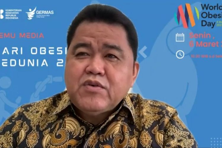 Direktur Jenderal Pencegahan dan Pengendalian Penyakit (P2M) Kemenkes Maxi Rein Rondonuwu menjelaskan menjelaskan kondisi obesitas di Indonesia dalam konferensi pers Hari Obesitas Sedunia secara daring, Senin (6/3/2023).