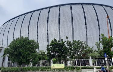Kondisi terkini Jakarta International Stadium (JIS) Minggu (7/1/2024) setelah perhelatan penghargaan musik Korea Selatan, Golden Disc Awards (GDA) 2024 yang berlangsung Sabtu (6/1/2024). 