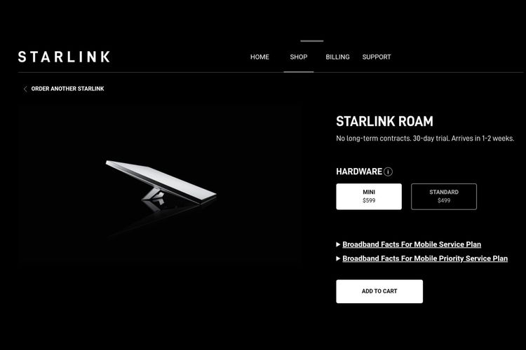 Harga Starlink Mini kit di AS adalah 599 dollar AS atau sekitar Rp 9,8 juta. Harga antena parabola Starlink Mini ini lebih mahal 100 dollar AS (sekitar Rp 1,6 juta) dibandingkan Starlink kit standar.
