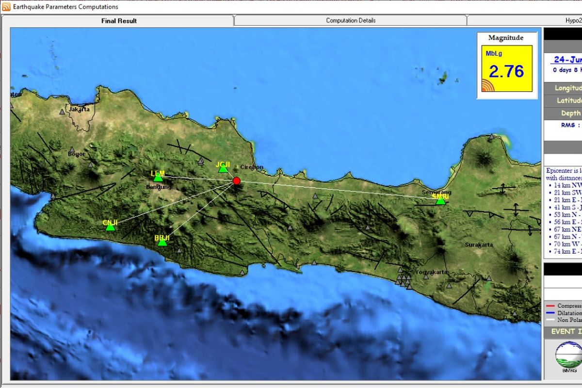 Peta Gempa Cirebon