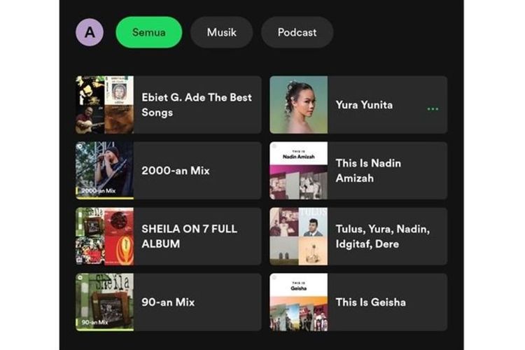 Ilustrasi playlist Spotify. 