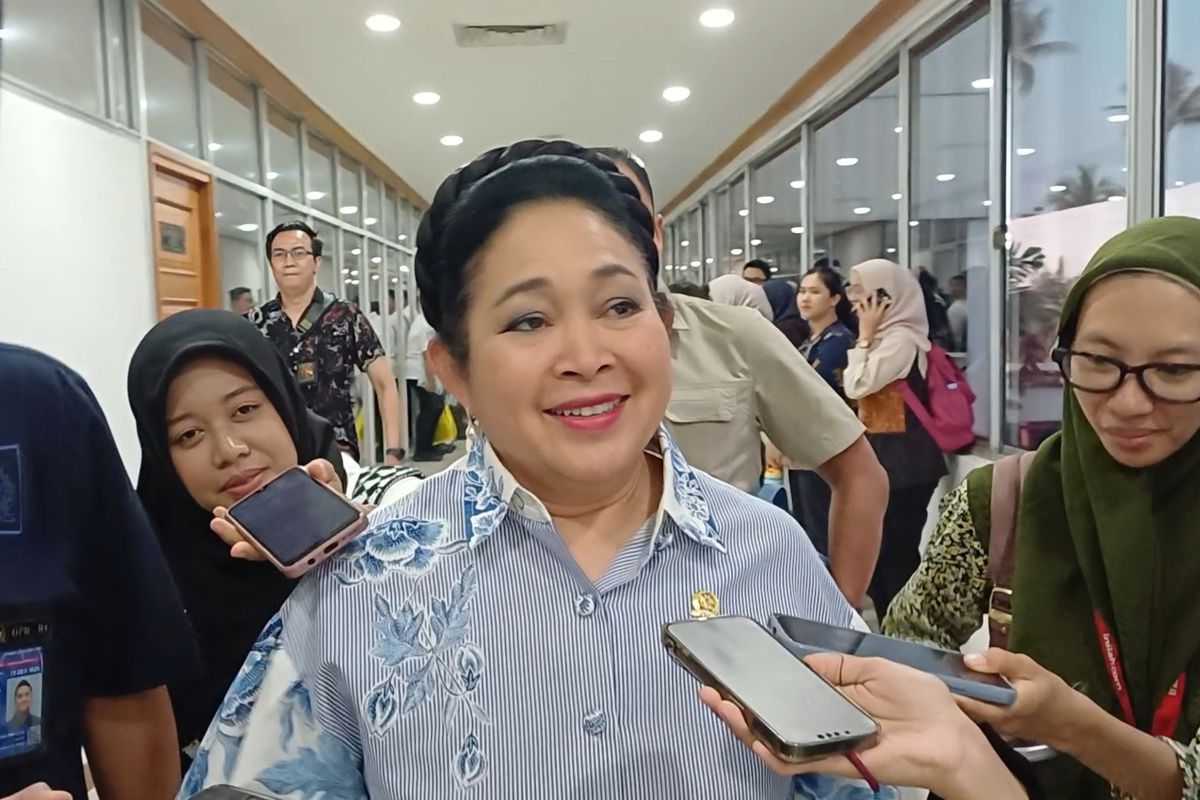 Wakil Ketua Dewan Pembina Partai Gerindra, Titiek Soeharto saat ditemui di Kompleks Parlemen, Senayan, Jakarta, Rabu (24/9/2025).