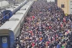 Situasi Stasiun Kereta Api Kharkiv Dipenuhi Ribuan Warga Ukraina Berusaha Melarikan Diri dari Perang