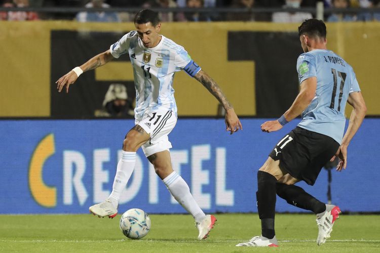 Penampilan winger timnas Argentina dalam laga lanjutan Kualifikasi Piala Dunia 2022 Zona Amerika Selatan melawan Uruguay di Stadion Campeon del Siglo, Sabtu (13/11/2021) pagi WIB.