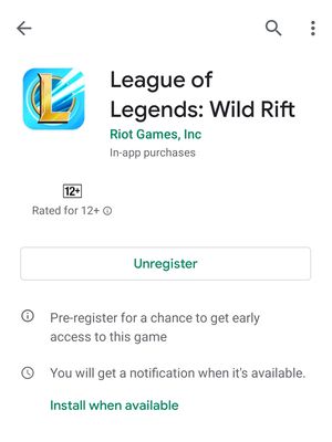 LoL: Wild Rift yang belum bisa diunduh meski sudah melakukan pre-register.