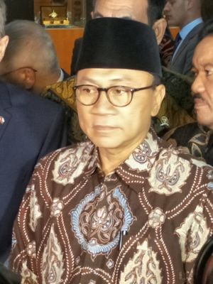Ketua Umum Partai Amanat Nasional (PAN) Zulkifli Hasan saat ditemui di Kompleks Parlemen, Senayan, Jakarta, Senin (17/9/2018).