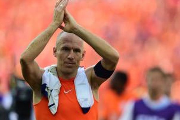 Gelandang tim nasional Belanda, Arjen Robben. 