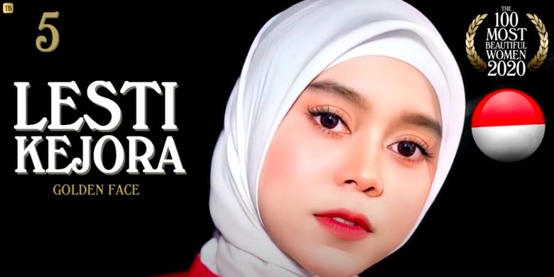 Lesti Kejora masuk daftar 100 pesohor perempuan berwajah tercantik di tahun 2020. Bahkan, Lesti berada di posisi nomor 5