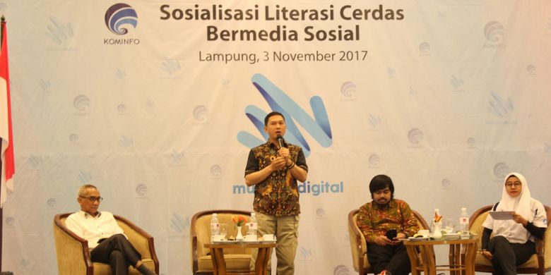 Acara diskusi Literasi Cerdas Bermedia Sosial digagas Mudamudigital di Kota Bandar Lampung, Jumat (3/11/2017).