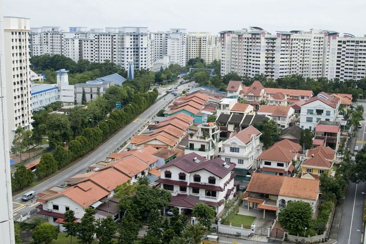 Ilustrasi kawasan permukiman yang memiliki apartemen dan rumah tapak