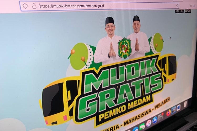 tampilan link daftar mudik gratis Pemko Medan 2022