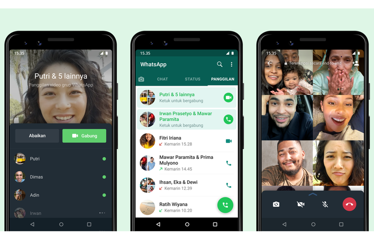 Fitur Joinable Call WhatsApp  yang memungkinkan pengguna bergabung ke panggilan yang terlewat.