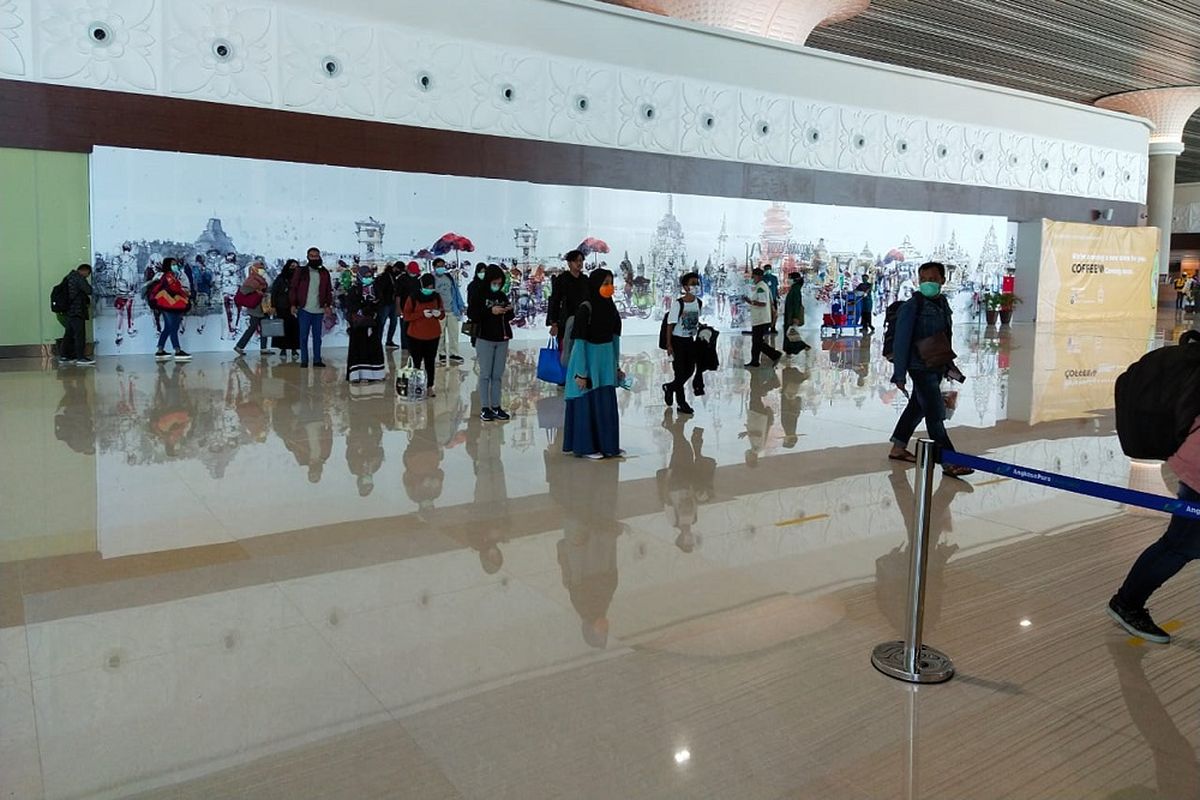 Suasana hari pertama pengoperasian New Yogyakarta International Airport (NYIA), Minggu (29/3/2020)