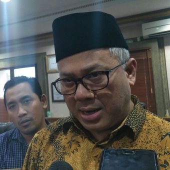 Ketua Komisi Pemilihan Umum Arief Budiman di kantornya, Jalan Imam Bonjol, Jumat (14/12/2018). 