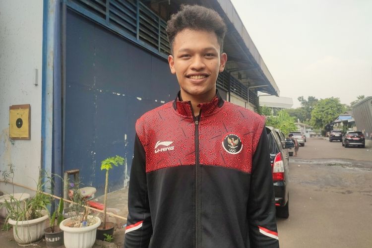 Atlet Taekwondo Indonesia, Nicholas Armanto saat ditemui di Jalan Gerbang Pemuda, Tanah Abang, Jakarta Pusat, Jumat (19/5/2023). 