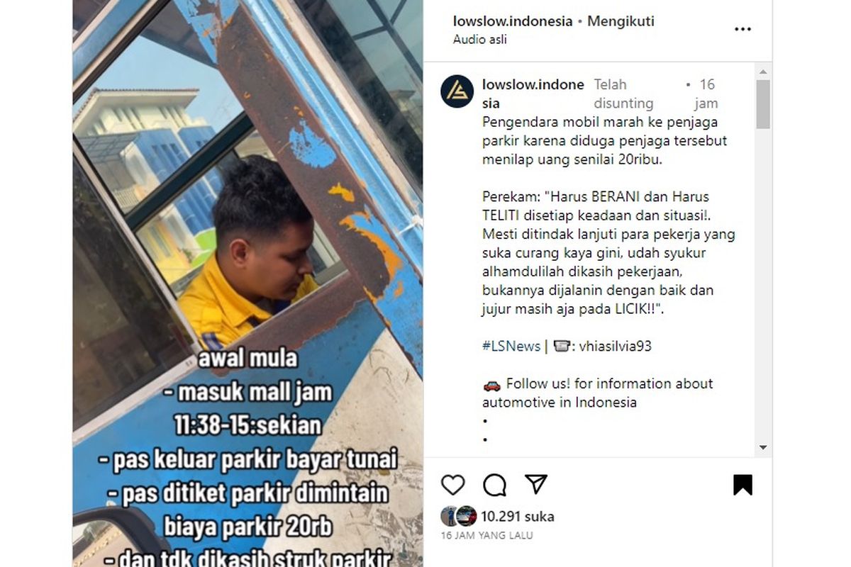 Video oknum petugas parkir diduga melakukan kecurangan viral di media sosial