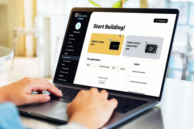 Ilustrasi aplikasi AWS App Studio.