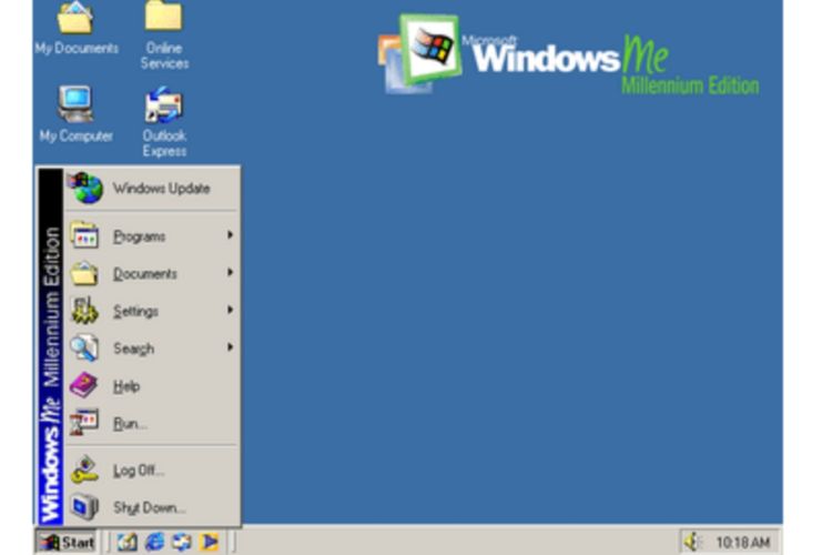 Tampilan antarmuka Windows ME.
