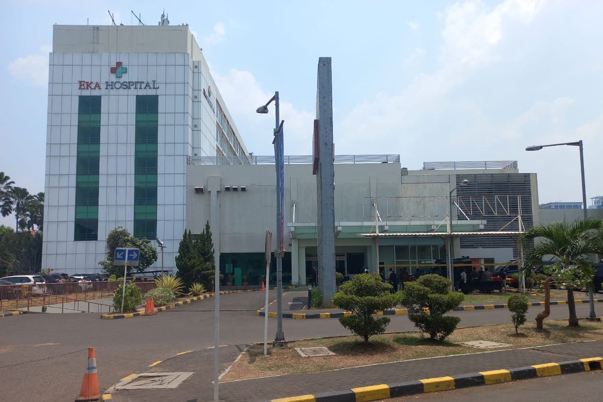 Suasana terkini RS Eka Hospital, Tangerang Selatan, setelah terjadi ledakan pada Kamis (21/9/2023).