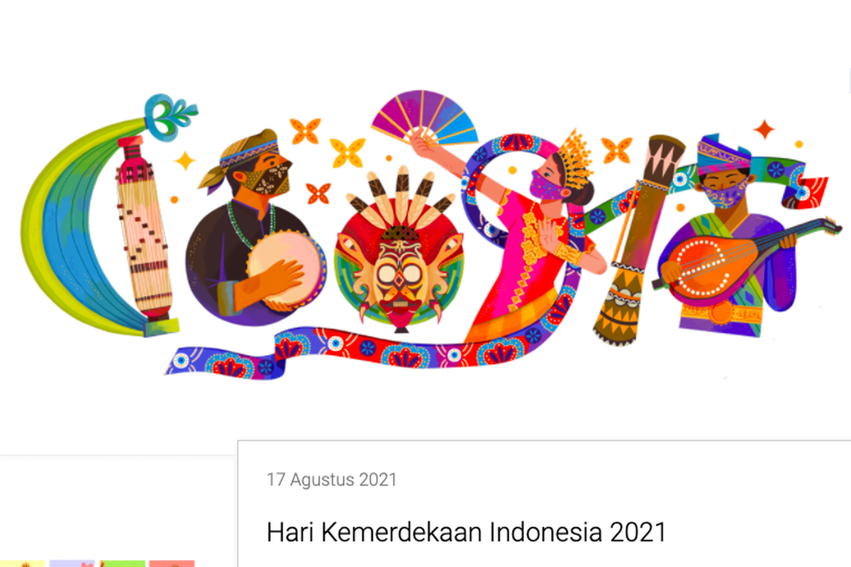 Google Doodle hari ini tampilkan tema Hari Kemerdekaan Indonesia