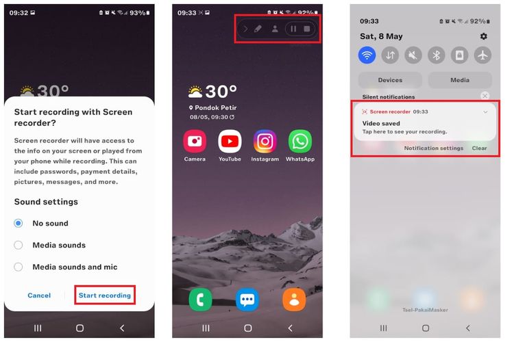 Cara menggunakan fitur screen record di ponsel Samsung