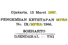 Hasil Sidang Istimewa MPRS 1967