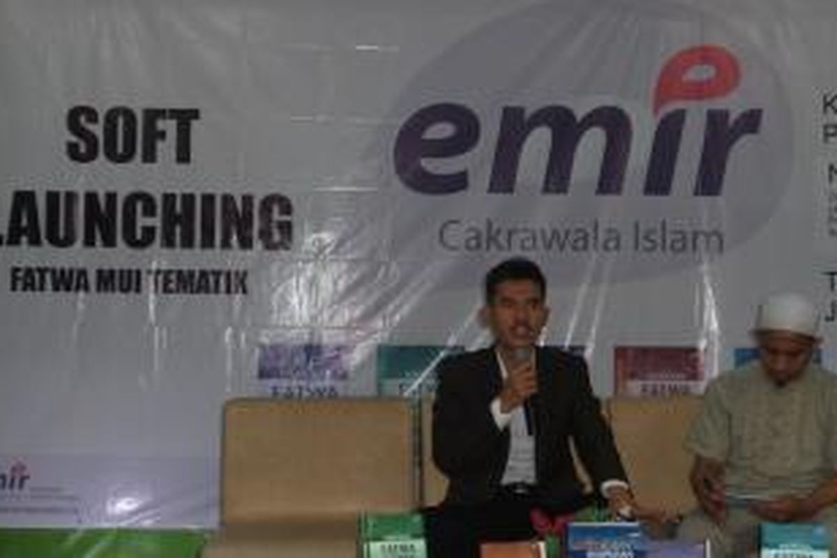 Juru bicara Majelis Ulama Indonesia (MUI) Asrorun Ni'am Sholeh saat acara soft launching buku 