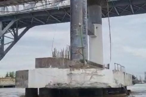 Tongkang Bermuatan Batu Bara Kembali Tabrak Pilar Jembatan Mahakam di Samarinda 