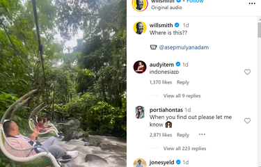 Will Smith mengunggah ulang video tempat wisata di Indonesia.