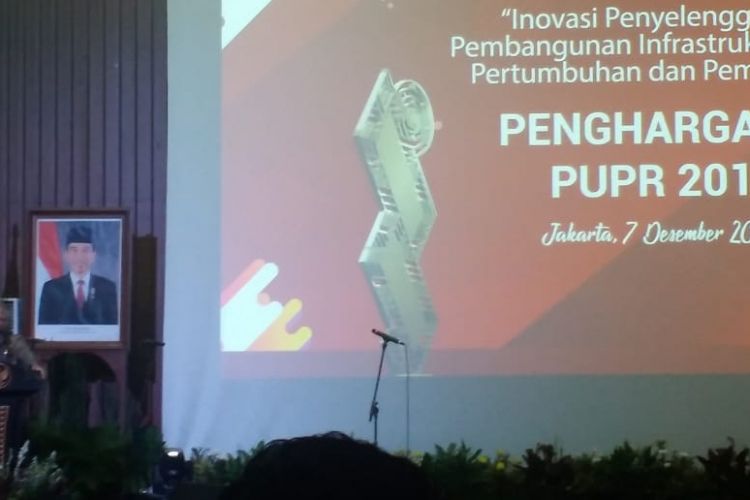 Penghargaan PUPR 2018 yang digelar di Auditorium Kementerian PUPR, Jakarta, Jumat (7/12/2018).