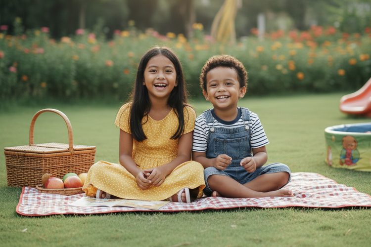 Ilustrasi kakak adik.