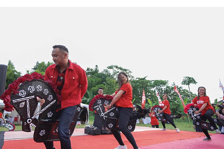 Ketua DPP PSI Giring Ganesha saat menghadiri Soda Fest di Sleman, Yogyakarta, Sabtu 