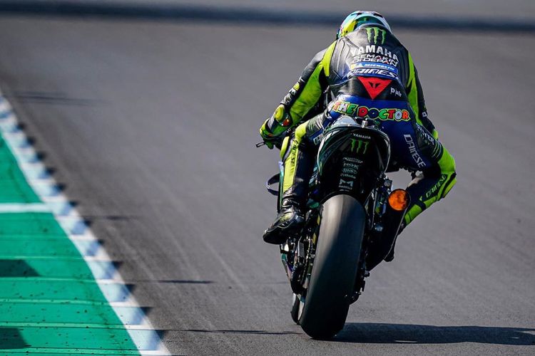 Valentino Rossi saat sesi tes di Sirkuit Misano