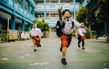 Ilustrasi anak sekolah libur lebaran.