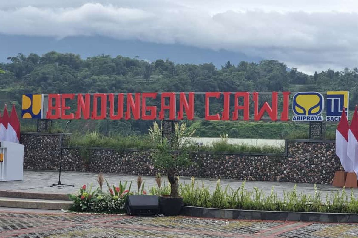 Bendungan Ciawi usai diresmikan Presiden Joko Widodo pada 23 Desember 2022.