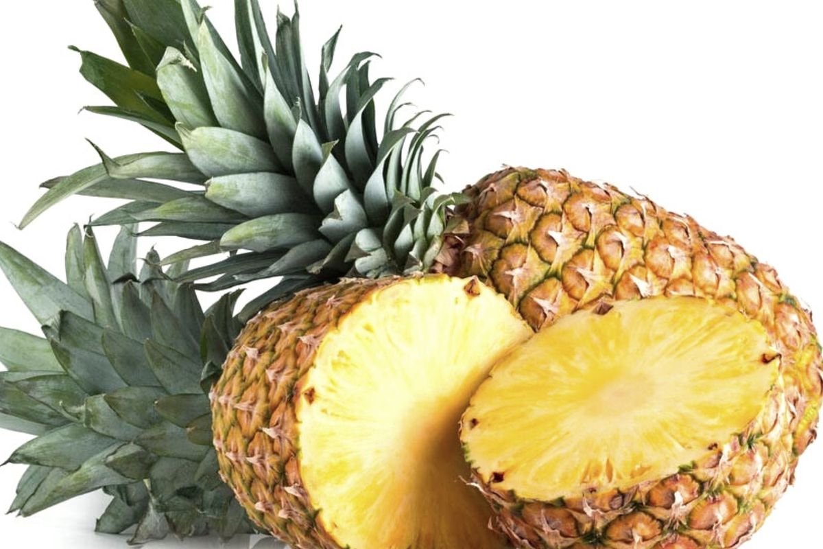 Ilustrasi nanas, buah nanas. 