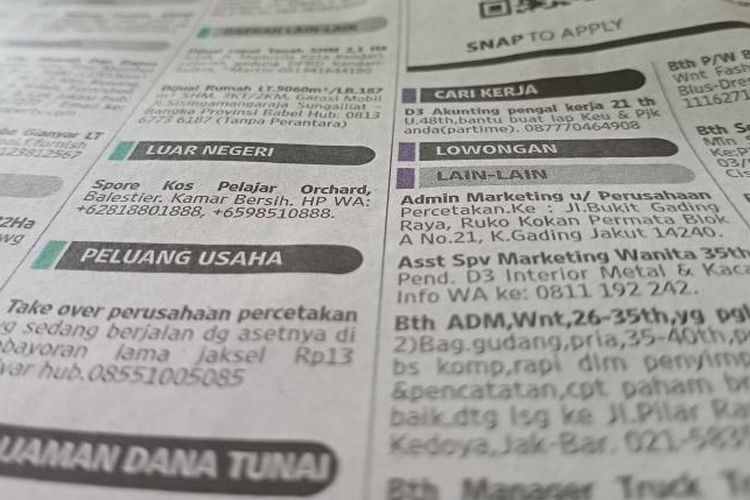 Iklan Baris Definisi Jenis Karakteristik Dan Contohnya Halaman All Kompas Com