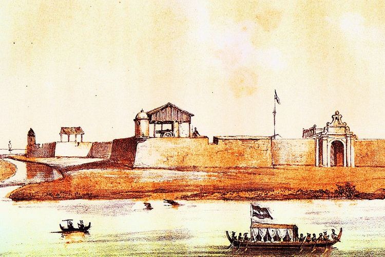 Sketsa Benteng Tabanio di Tanah Laut, Kalimantan Selatan.