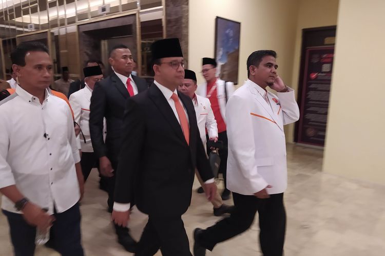 Bakal Capres 2024 dari PKS, Anies Baswedan, ketika menghadiri acara Rakernas PKS di Sultan Hotel, Jakarta Pusat, Jumat (24/2/2023). 