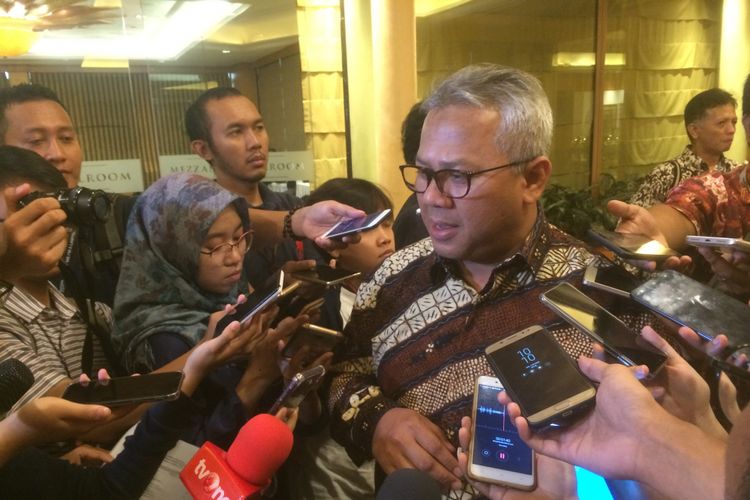 Ketua Komisi Pemilihan Umum RI Arief Budiman di Hotel Aryaduta, Jakarta Pusat, Jumat (5/10/2018).
