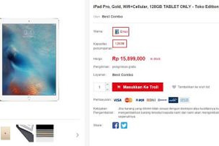 iPad Pro sudah bisa dibeli lewat salah satu toko online di Indonesia.
