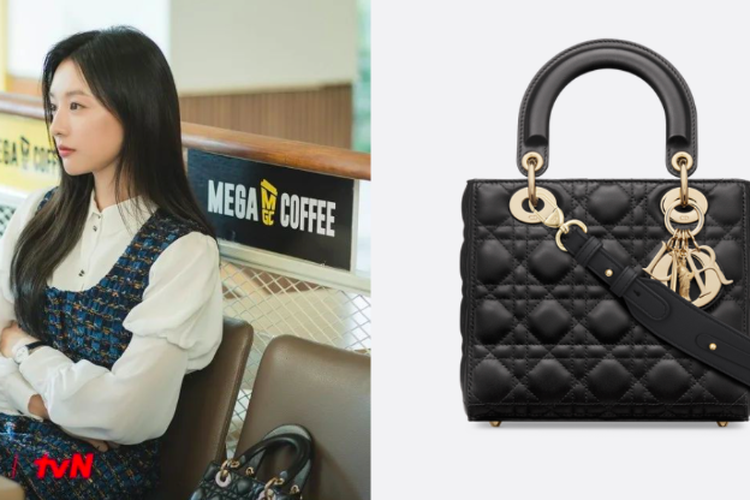 Small Lady Dior My ABCDior Bag salah satu tas mewah Kim Ji Won yang berperan sebagai Hong Hae In di drama Queen of Tears

