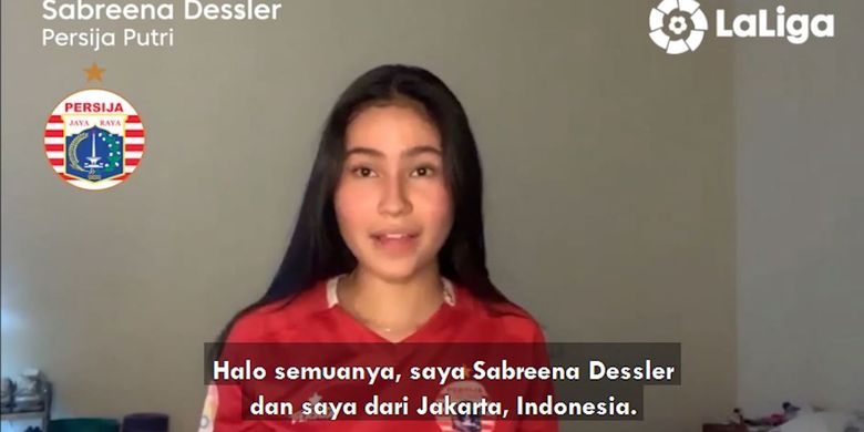 Pemain Persija Putri, Sabreena Dessler, turut memberikan ucapan Hari Kartini dan memberikan dukungan di tengah pandemi virus corona pada video kolaborasi pesepak bola wanita Indonesia dan juga Spanyol.