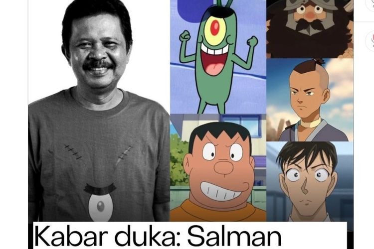 Mengenang Salman Borneo, Pengisi Suara Giant dan Plankton yang Melekat di Generasi 90-an