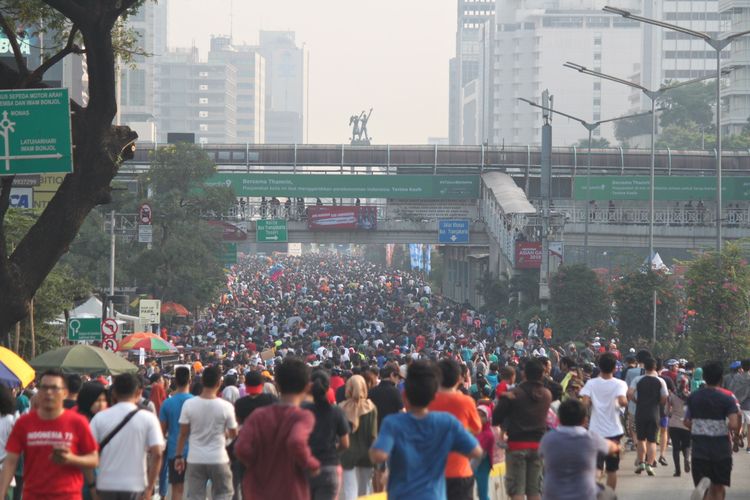 Ilustrasi Car Free Day di Jakarta.