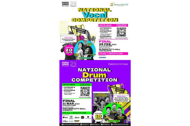 National Music Competition yang diadakan oleh Purwa Caraka Music Studio. 

