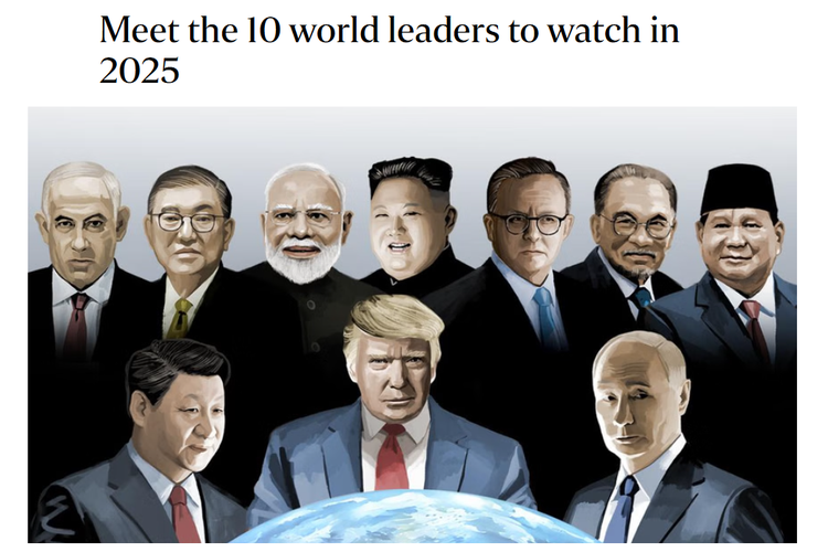 Presiden Prabowo Subianto masuk dalam daftar 10 pemimpin dunia yang paling dinantikan pada 2025 menurut The Straits Times