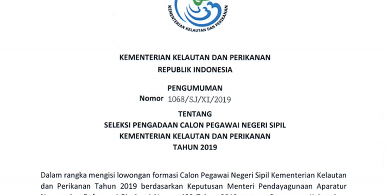 Kkp Buka 399 Formasi Cpns 2019 Ini Rinciannya