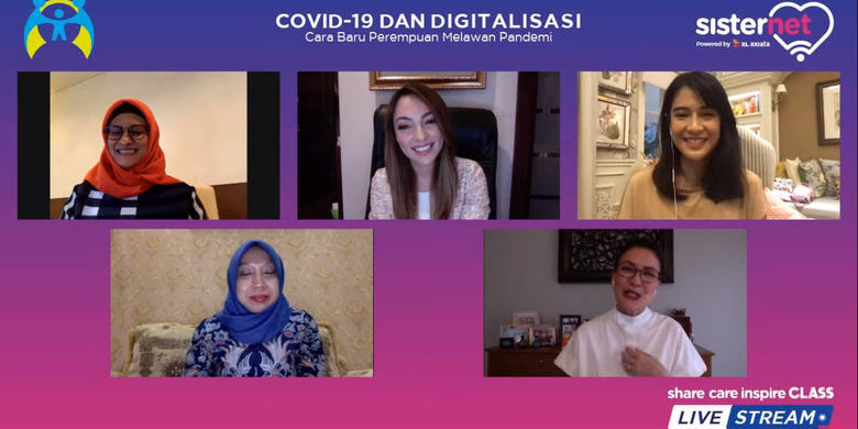 XL bersama Sisternet melakukan live streaming: Covid 19 dan Digitalisasi - Cara Baru Perempuan Melawan Pandemi sekaligus melakukan peluncuran aplikasi Sisternet 